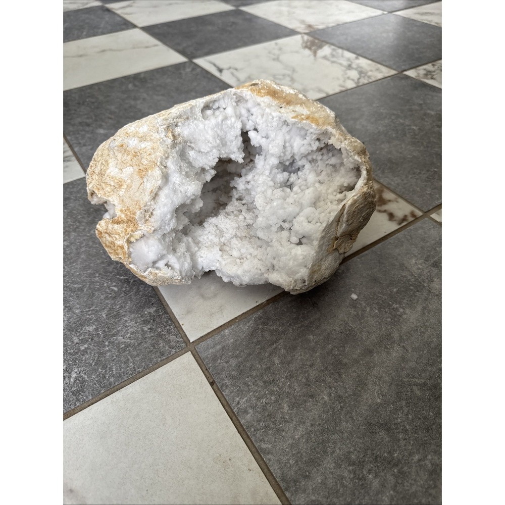 Large Natural Quartz Crystal Geode 13lb Specimen 10.5x9x7.5 White Natural Shape